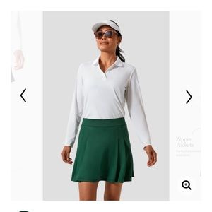 Tuckernuck Fairway Green  16 inch on Par Golf Skirt Large Skort Pleats NWT